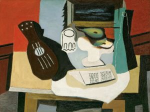 Pablo Oicasso: Guitare, verre et compotier avec fruits, 1924