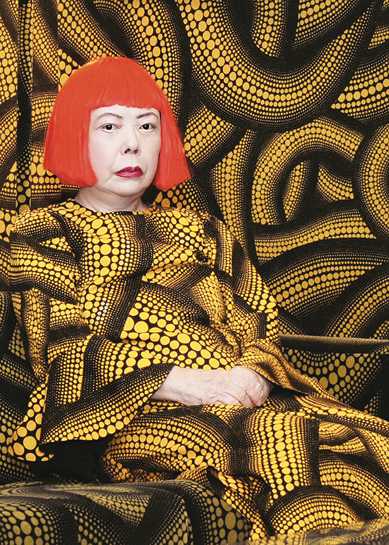 Yayoy Kusama with Yellow Tree / Living 
Room at the Aichi Triennale, 2010 ©Yayoi Kusama